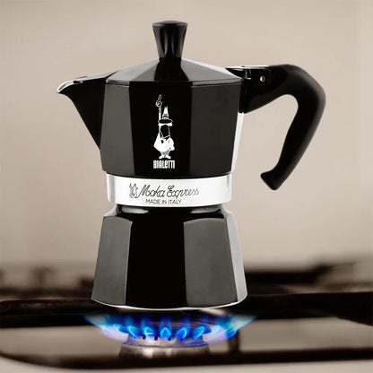 Bialetti Moka Express, melna moka kanna (3 tasēm)