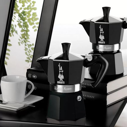 Bialetti Moka Express, melna moka kanna (6 tasēm)